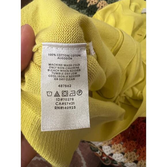 Womens Ann Taylor LOFT Preppy Spring Yellow Cotton Cardigan XS - Picture 6 of 7